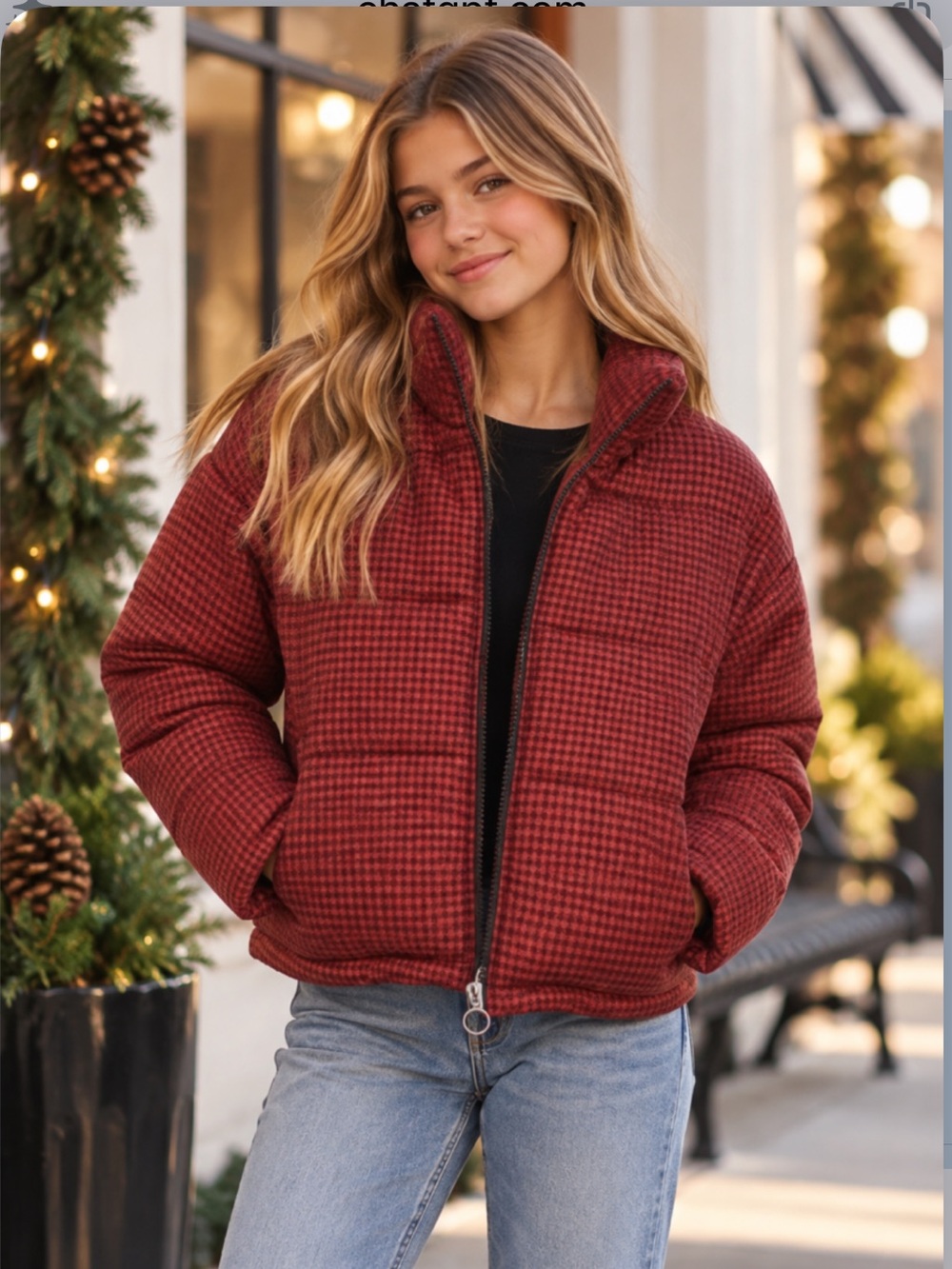 NWT Celebrity Pink Junior’s Cropped Puffer Jacket Warm Winter Cozy